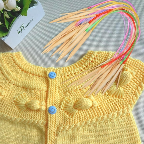 CTIRCHIU 18Pcs Assorted Color Tube Knitting Needles for Sweaters and Scarves Knitting Use