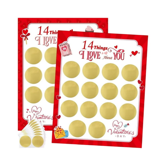 Unique Valentine's Day Advent Calendar with 14 Scratch Off Messages Countdown Craft for Couples and Family