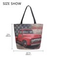 thumbnail image 5 of Canvas Tote Bag Large Canvas Bag 13.5x5.1x15 Inch Shopping Canvas Bag Suitable For Outing Shopping Travel Out Of Large Capacity Storage Red Truck Art, 5 of 9