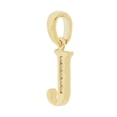 thumbnail image 2 of 14k Yellow Gold, Small Initial Capital Letter J Pendant Charm Created CZ 8mm Wide with 20" Dainty Neck Chain, 2 of 8