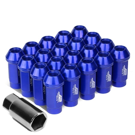 J2 Engineering LN-T7-018-125-BL J2 Engineering 7075 -T6 Forged Aluminum M12 x 1.25 20Pcs 50mm Height Close -End Lug Nut Kit w/Adapter Key Blue