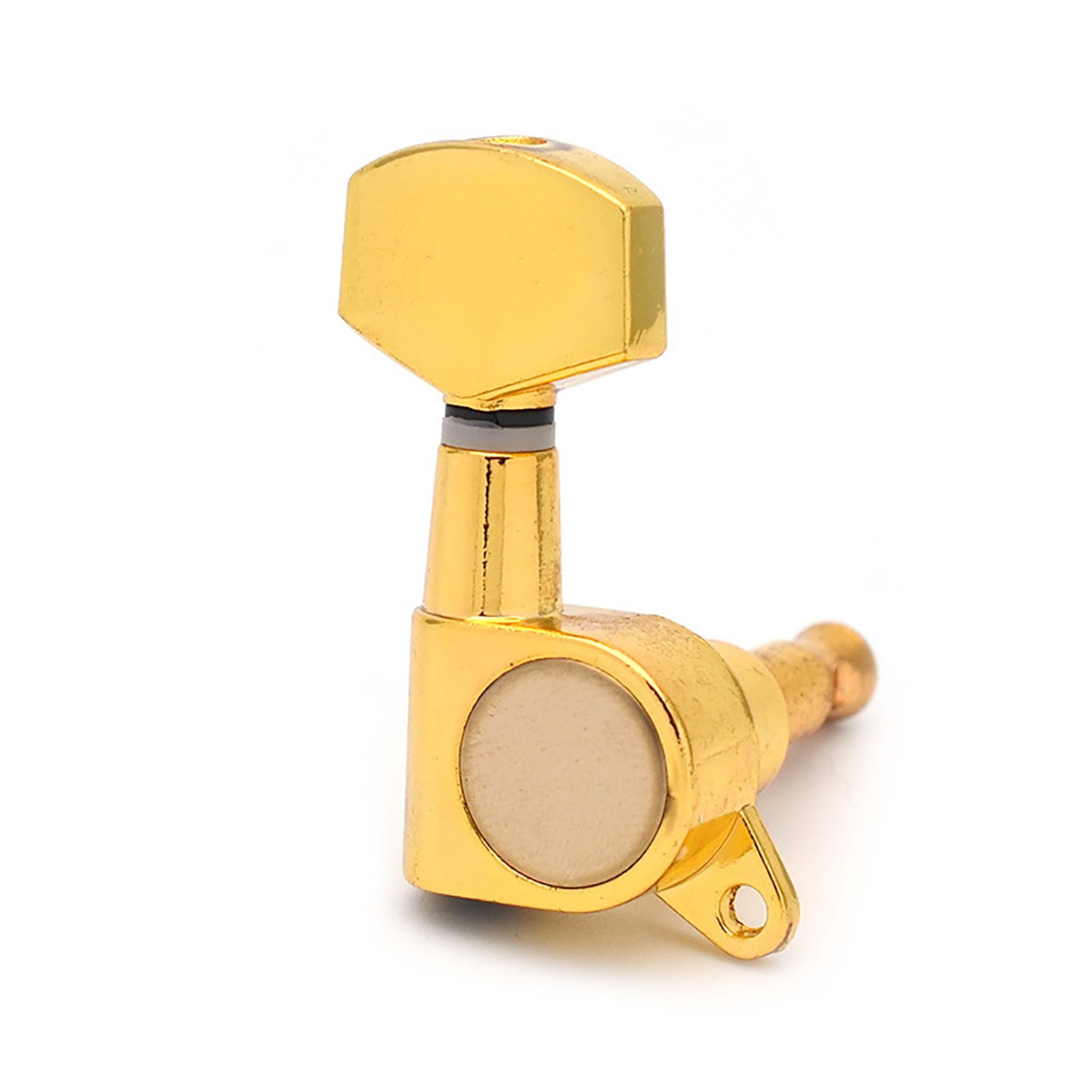 LOOKSEVEN 3 Left 3 Right Hand Sealed Guitar Tuner Pegs,Big Square Electric Guitar String Tuning Pegs Keys Machine Heads for Fender Strat Telecaster Tele/Electric Guitar-Gold