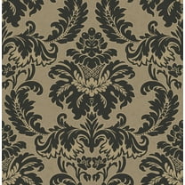 Brewster Home Fashions Windsor Black Damask Wallpaper, 20.5-in by 33-ft, 56.38 sq. ft.
