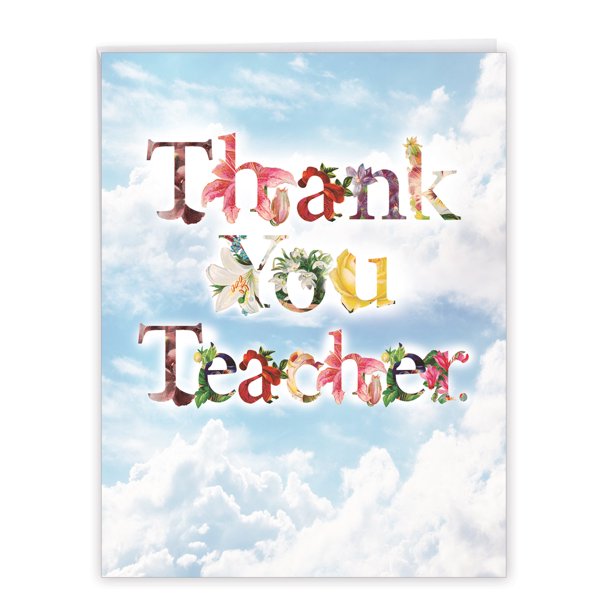 Large Thank You Teacher Card 8 5 X 11 Jumbo Floral Thanks A Bunch Card Teacher Gratitude Notecard J2359attg Walmart Com Walmart Com