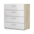thumbnail image 4 of Tvilum Loft 4 Drawer Chest Dresser for Adults, Oak Structure/White High Gloss, 4 of 13