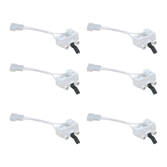 BQLZR White 3406107 Dryer Door Switch Replacement for Whirlpool LER4634PQ0 Pack of 6