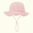 thumbnail image 2 of Posijego Toddler Baby Sun Hat 3-12 Months Kids Boys Girls Cotton Fisherman Hat Wide Brim Sun Protection Beach Hat, 2 of 4