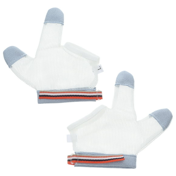1 par de guantes de dentición para bebés mantenga fácilmente guantes de bebé de nylon medio dedo (L)