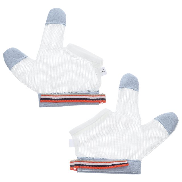 1 par de guantes de dentición para bebés mantenga fácilmente guantes de bebé de nylon medio dedo (L)