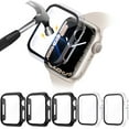 thumbnail image 1 of CAVN Hard PC Case Compatible with Apple Watch Series 7 41mm with Built in 9H Tempered Glass Screen Protector, Full Cover Bumper Case 5 Pack, 1 of 12