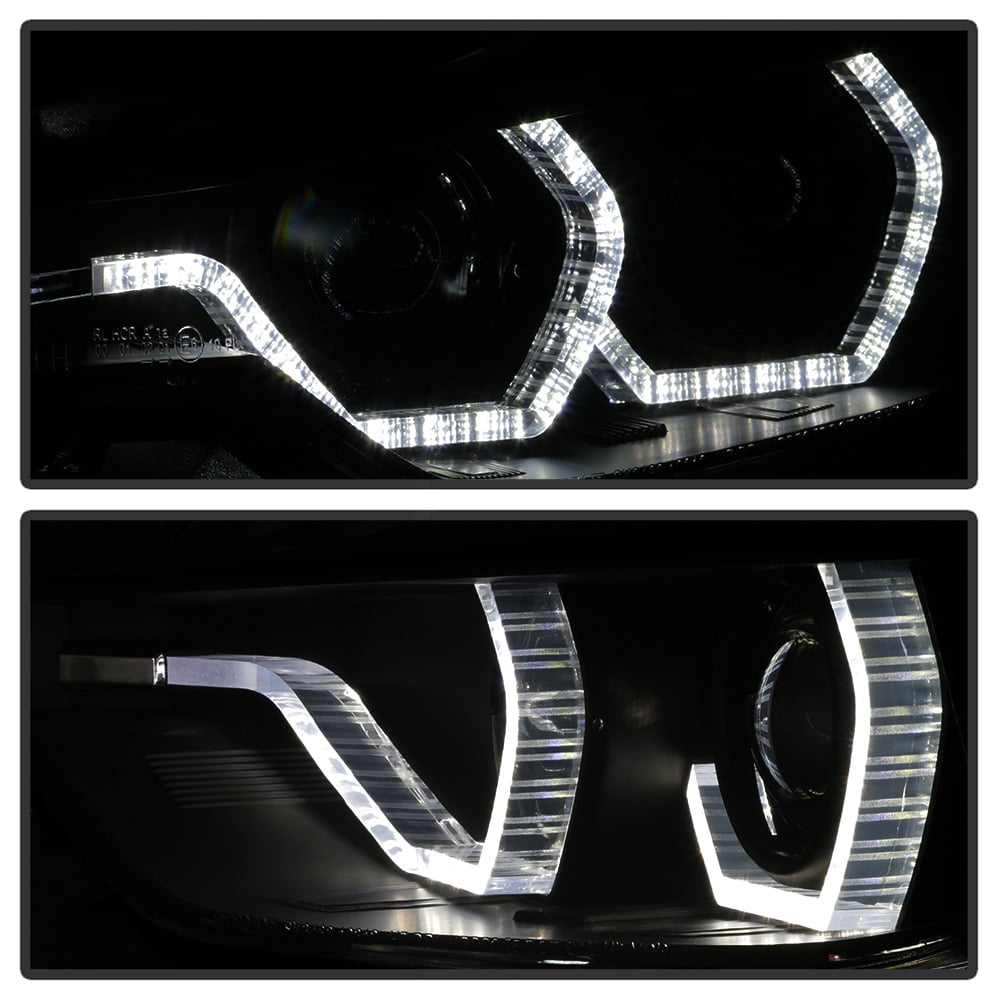Black Smoke 2012-2015 BMW F30 328i 335i Sedan LED 3D DRL 2 Projector Headlights
