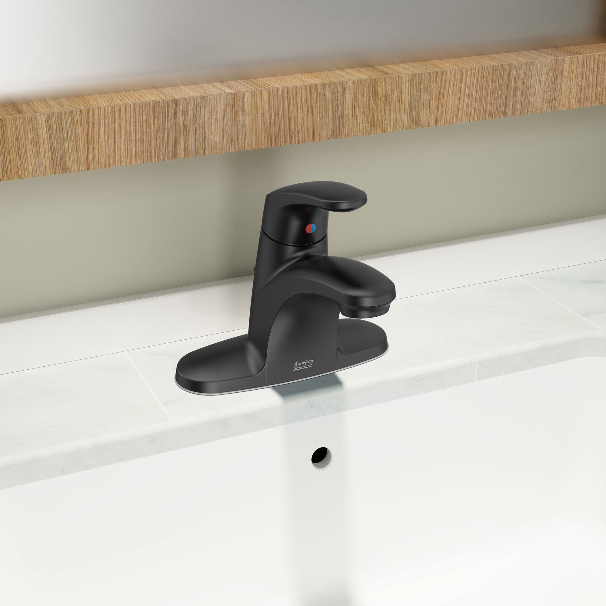 American Standard 7075004.243 Colony Pro 1.2 GPM Centerset Bathroom Faucet - Black