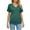 Green, variant on Women's V Neck Tunic Tops Short Sleeve T shirts with Side Shirring Ruched Blouse shirts