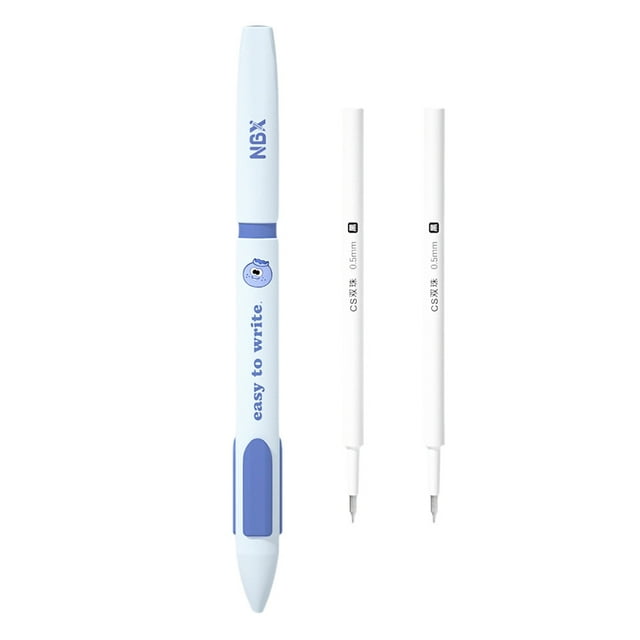 NBX Quick-drying Retractable Gel Pen Anti-fall Pinch 0.5mm Fine Point with 2 Extra Refills Stationery Journaling Note Taking Pens for Students Teachers Shorthand Reporters Office School Supplies