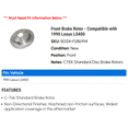 thumbnail image 2 of Front Brake Rotor - Compatible with 1990 LS400, 2 of 2
