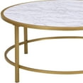 thumbnail image 4 of HomeRoots 36" White And Gold Faux Marble Round Coffee Table, 4 of 6