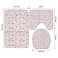 thumbnail image 3 of Pink Christmas Santa and Penguin Pattern Bathroom Rugs Sets 3 Piece,Toilet Cover Set,Absorbent Non Slip Bathroom Mats Sets with U-Shaped Contour Rug Toilet Rug Set, 3 of 5
