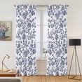 thumbnail image 2 of Blue Flower Kitchen Curtains 96 Inch Length, Spring Leaf Vintage Farmhouse Boho Plant Grommet Top Bedroom Living Room Curtains, Light Filtering Cafe Curtain Drapes 2 Panels Set 104''x96'', 2 of 9