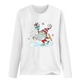 thumbnail image 4 of Camisas de manga larga ligeras con cuello redondo de Navidad para mujer Camisas de túnica de otoño para mujer Tops de otoño Pompotops FGAJ10445, 4 of 6