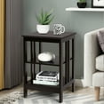 thumbnail image 2 of Topbuy 2PCS 3-tier Side Table Nightstand Sofa End Table Storage Display Shelf Espresso, 2 of 10