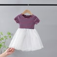 thumbnail image 3 of Fsqjgq Baby Girl Clothes Baby Girl Dresses 6-15 Months Trendy 20T Dresses for Girls Purple Girls' Summer Dress 2024 New Dress Summer Princess Dress Little Girl Skirt Short Sleeves 90, 3 of 3