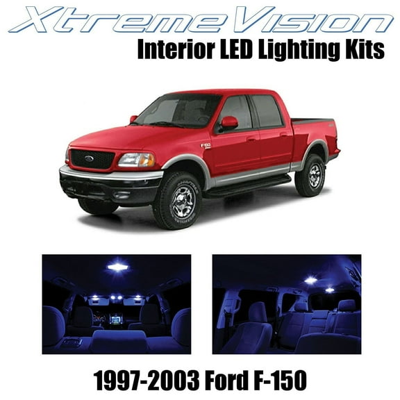 XtremeVision LED for Ford F-150 1997-2003 (10 Pieces) Blue Premium Interior LED Kit Package   Installation Tool