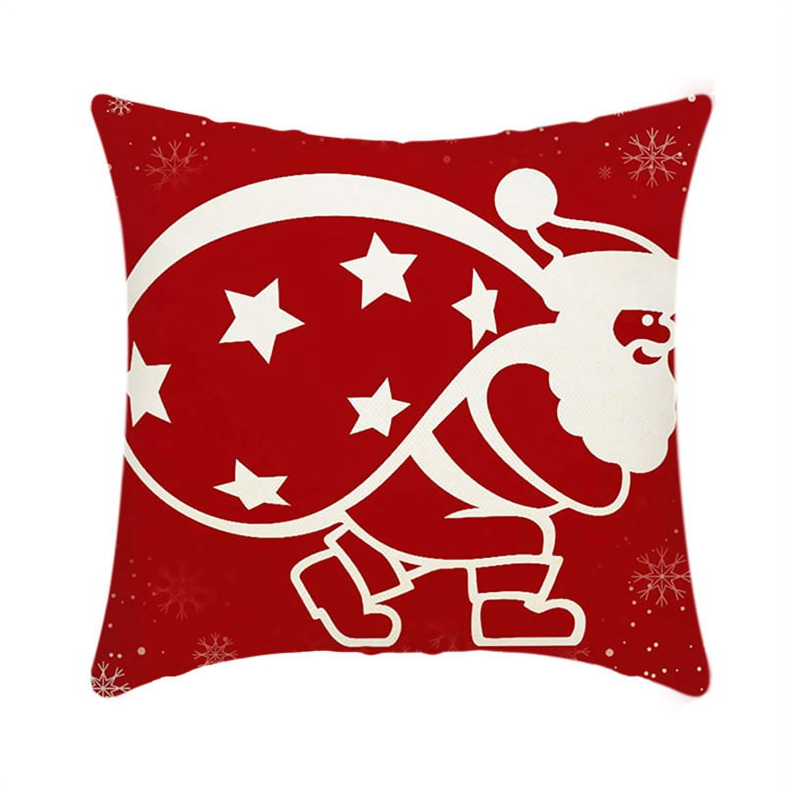 Christmas Snowflake Throw Pillow Covers 18x18 Red Decor Pillowcases Outdoor  Embroidered Cushion For Farmhouse Sofa Office Bed 2pcs