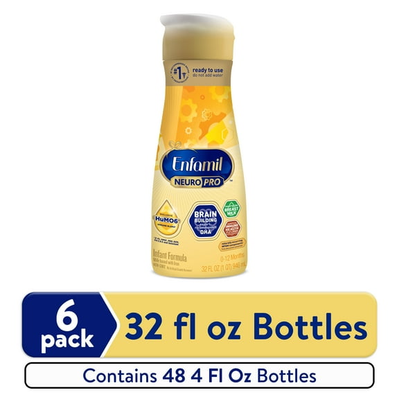 Enfamil NeuroPro Liquid Baby Formula, MFGM* 5-Year Benefit, Exclusive HuMO6 Immune Blend, 32 ​Fl Oz, 6 Count