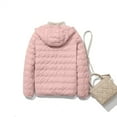 thumbnail image 4 of PiGOGI Women's Solid Color Tops Long Sleeved Zipper Coats Lightweight Jacket Pink 3XL, 4 of 5