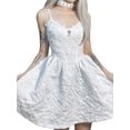 thumbnail image 6 of Franhais Women's Halloween Slip Dress, Spaghetti Strap V-Neck Lace Jacquard Slim Fit A-Line Dress, 6 of 9