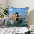 thumbnail image 6 of Kll Two Brave Cats Decorative Throw Pillow Covers Velvet Soft For Couch Sofa Bedroom Living Room Outdoor -20"X20", 6 of 8