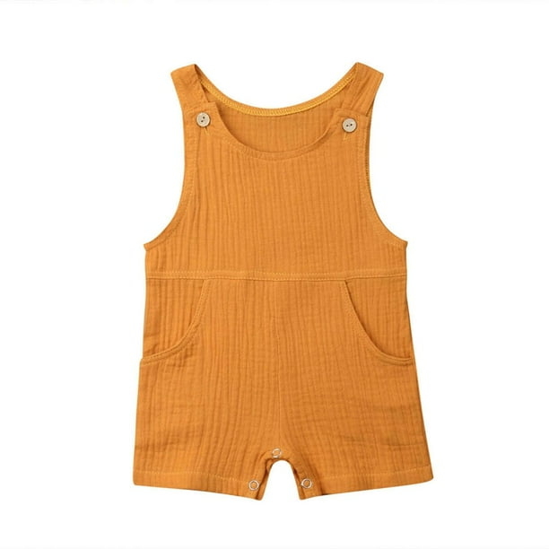 Newborn Baby Boys Girls Cotton Sleeveless Romper Jumpsuit Bodysuit