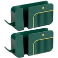 thumbnail image 3 of TAILTOSS Phone Wall Holder 2Pcs Wall Mounted Green ABS Plastic Remote Control Storage 7.47x3.34x1.65in, 3 of 8