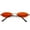 Gold / Red, variant on Retro Small Oval Sunglasses Slim Arms Color Tinted Flat Lens 51mm (Gold / Yellow)