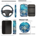 thumbnail image 5 of Uorisanigo Blue Turtle Car Seat Cover Full Set for Men, with Center Console Pad Steering Wheel Cover Gear Shift Covers Handbrake Seat Belt Shoulder Pad Coasters Key Chains, 18 Pieces Car Decor, 5 of 7