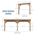 thumbnail image 3 of Backyard Discovery Arcadia 20'x9.5' Cedar Wood Gazebo, Galvanized Steel Roof, PowerPort, 3 of 9
