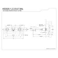 thumbnail image 2 of Kingston Brass KS3025AL Restoration Two-Handle Wall Mount Roman Tub Faucet, Oil Rubbed Bronze, 2 of 4