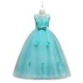 thumbnail image 2 of Esaierr 4-16Y Kids Teen Girls Flower Princess Dress Sleeveless Wedding Flower Girls Dresses Wedding Bridesmaid Tulle Puffy Skirt Little Girls Birthday Party Pageant Gown Floor Length, 2 of 7