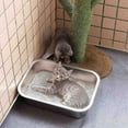 thumbnail image 2 of Cat Litter Box Stainless Steel 4 inch Side Height Smooth Surface Metal Pan, 2 of 8