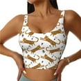 thumbnail image 2 of Haiem Leopard Print Pattern Womens Sports Bra - U Neck Padded Low Impact Yoga Bra Workout Crop Top Gym Moisture-Wicking Workout Vest -Medium, 2 of 9
