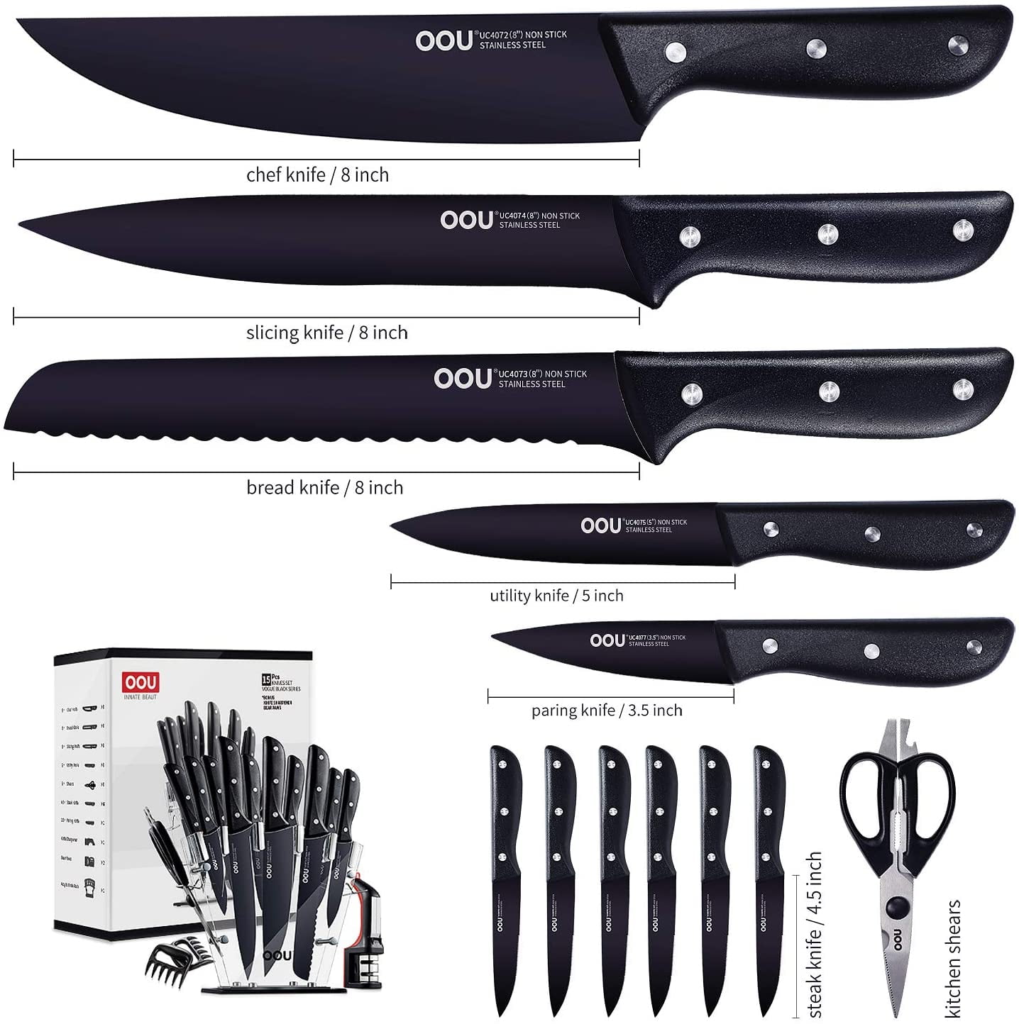 3 PC Daphyla Stainless Steel Kitchen Knife Set – R & B Import