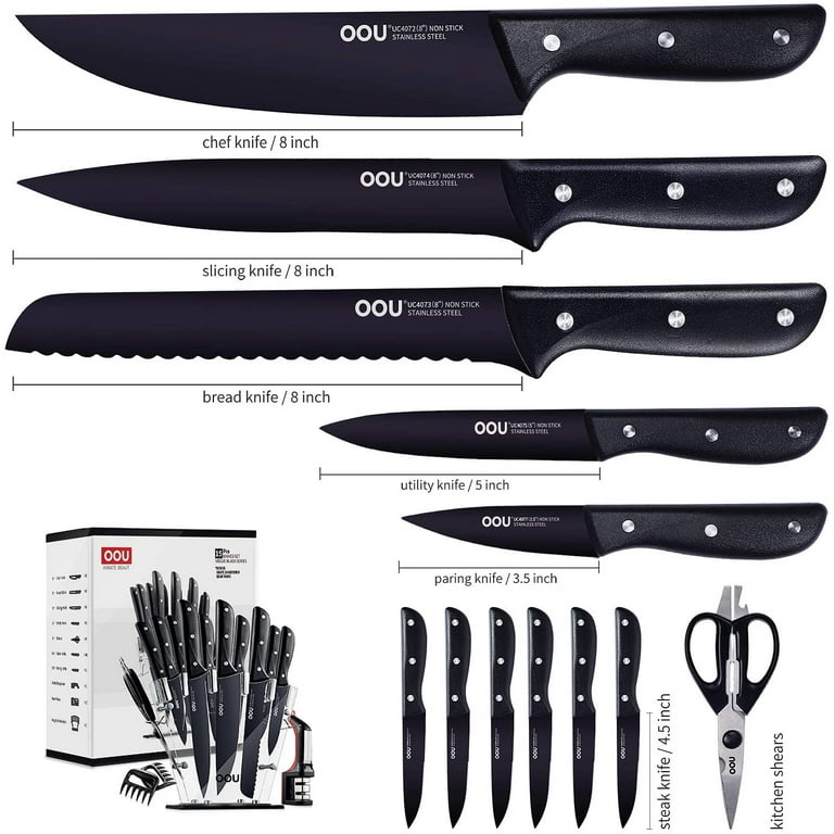 OOU 8-Piece High Carbon Steel Forged Knife Set