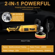 Car Buffer Polisher, 2000W 7 inch/6 inch/5inch Rotary Buffer Polisher with 7 Variable Speed 500-3300 RPM, for Car Detailing, Polishing, Waxing