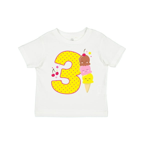 Inktastic Ice Cream Third Birthday Pink Boys or Girls Toddler T-Shirt