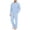37#Sky Blue, variant on Mens Pajamas Set Solid Soft Pajamas Long Sleeve Top and Long Pants Set Pjs Sets Soft Sleepwear with Pocket Beige L