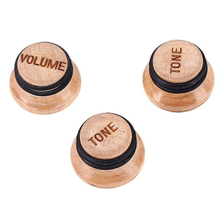 3pcs Maple Wood Guitar Volume Control Knob Cap For Electric Guitar