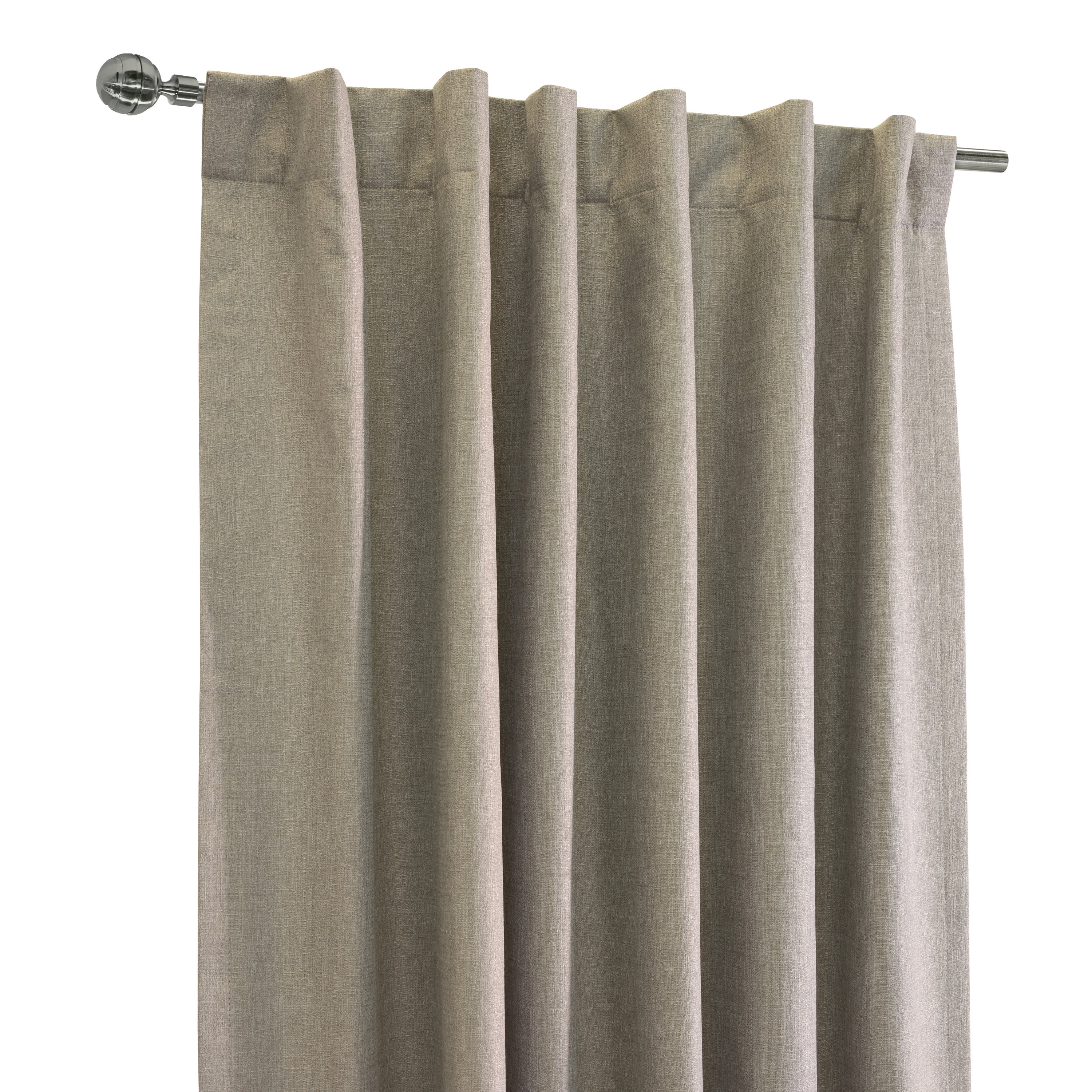 Barry Total Blackout Textured Dual Header Curtain Panel 52" x 84" in Oatmeal