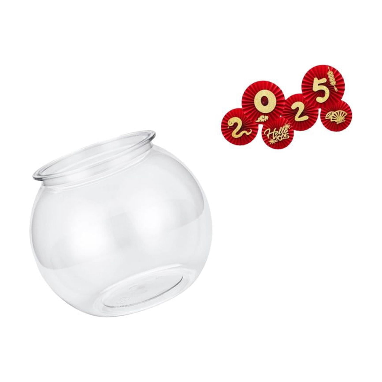 Desktop Aquarium Tank Transparent Fish Bowl Vase PP Material with Folding Fans for Living Room Spring Festival Decor