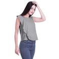 thumbnail image 2 of Moomaya Débardeur Sans Manches à Volants Imprimé pour Femmes Col Rond Crop Top Décontracté, 2 of 4