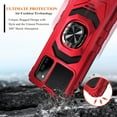 thumbnail image 3 of Nagebee Phone Case for Samsung Galaxy A02S with Tempered Glass Screen Protector (Full Coverage), Full-Body Protective Armor [Military-Grade], Magnetic Car Mount Ring Holder Heavy-Duty Case (Red), 3 of 6